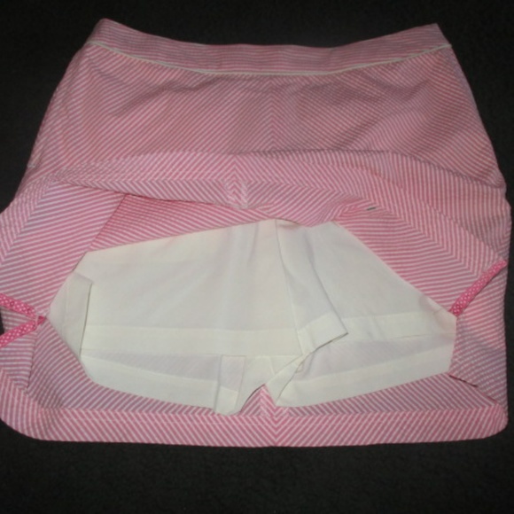 Greg Norman Seersucker Pink Golf Skort Skirt VTG - Picture 3 of 8